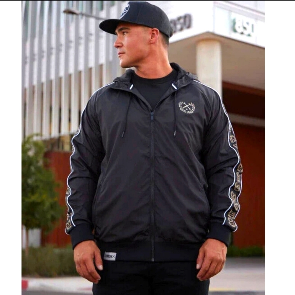 DIXXON “THE WATERFRONT” hooded windbreaker jacket Mens Sz Medium